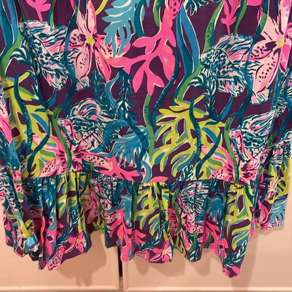 Lilly Pulitzer Halter Dress Ruffle Hem XL - Picture 3 of 3